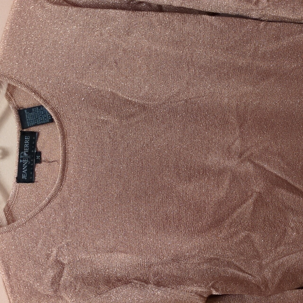 Jeanne Pierre Women's Glittering gold Stretch Sweater